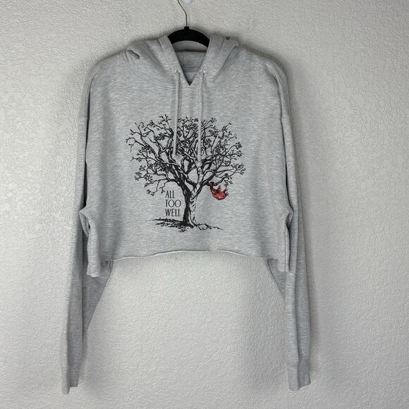Taylor Swift All Too Well Gray Long Sleeve Graphic Hoodie Size XL Cropped - Picture 2 of 5